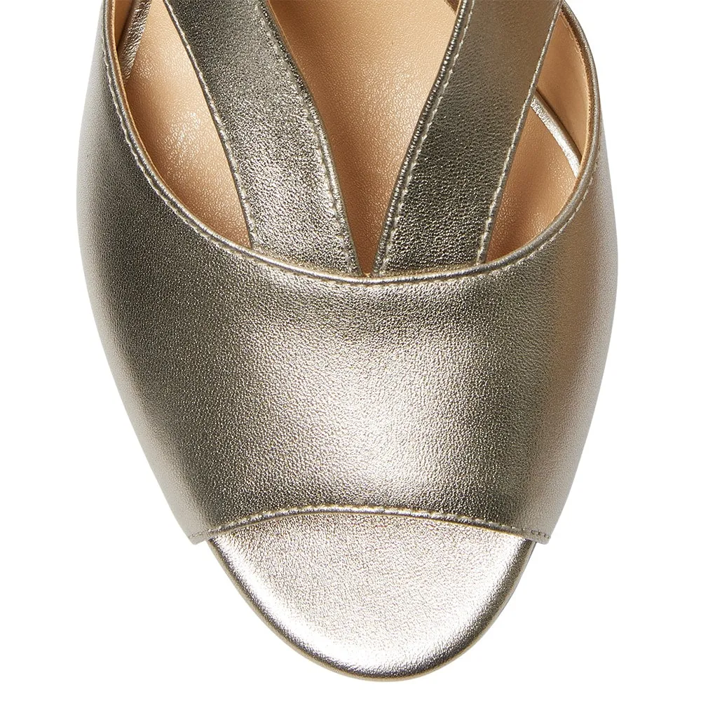 Alice Heel in Pewter Leather