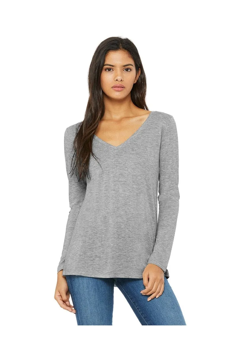 Bella   Canvas 8855: Ladies' Flowy Long Sleeve V-Neck