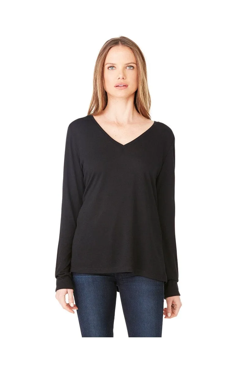 Bella   Canvas 8855: Ladies' Flowy Long Sleeve V-Neck