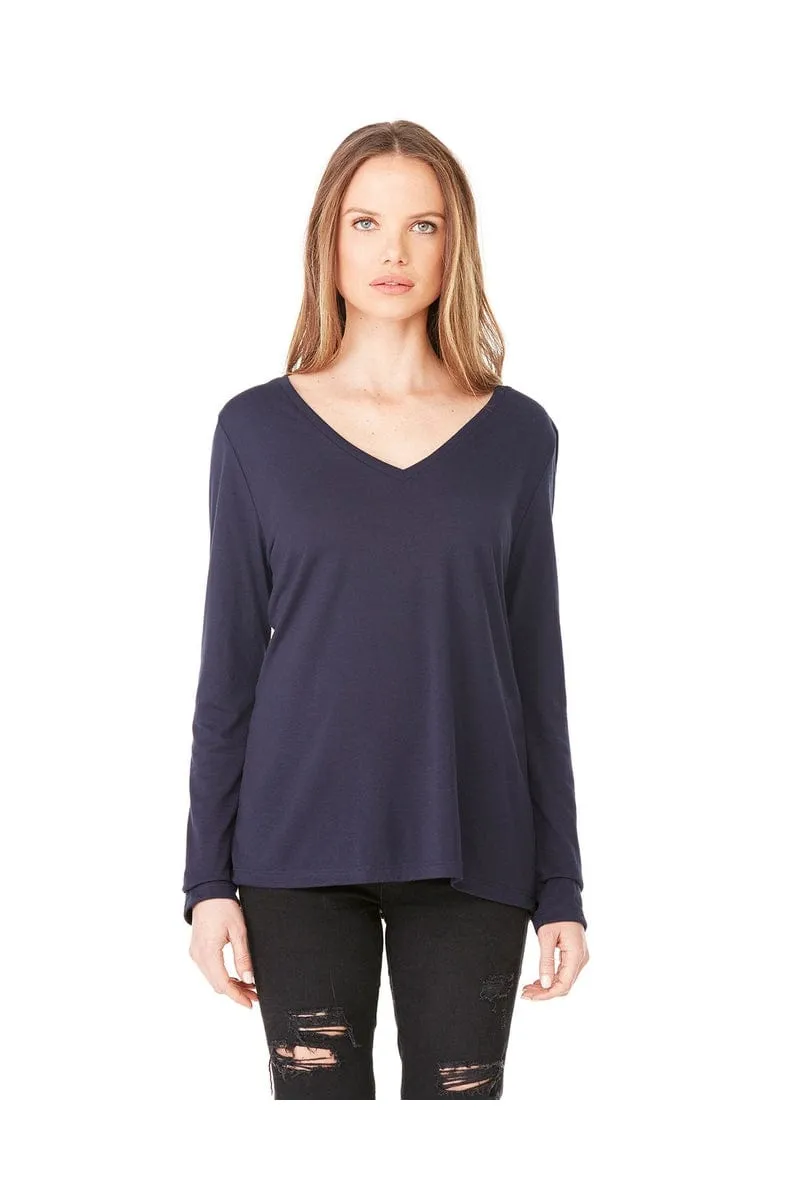 Bella   Canvas 8855: Ladies' Flowy Long Sleeve V-Neck