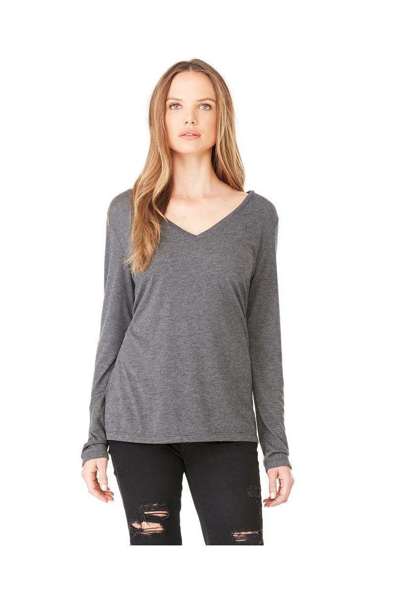 Bella   Canvas 8855: Ladies' Flowy Long Sleeve V-Neck