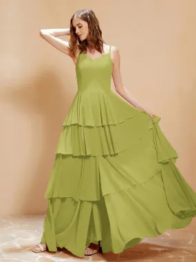 Boho V-neck Floor-length Dress Flowy Ruffles Clover Plus Size