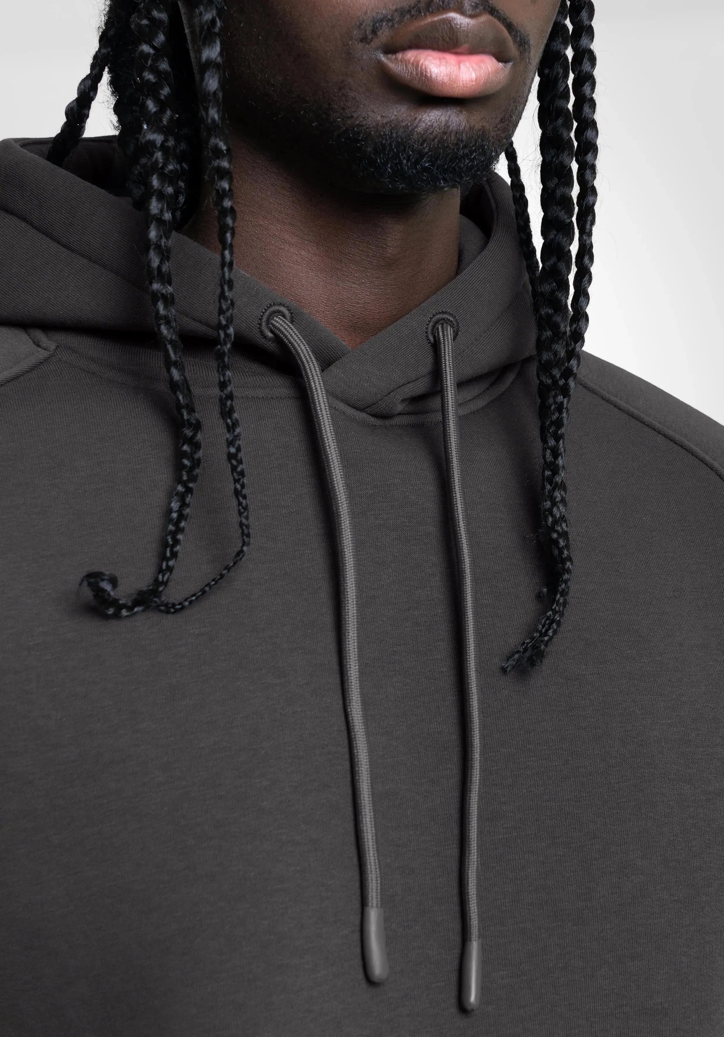 Boxy Raglan Hoodie - Slate Grey