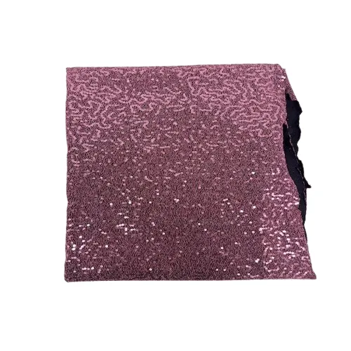 Dark Mauve Pink Metallic Lurex Embroidered Sequins Fabric