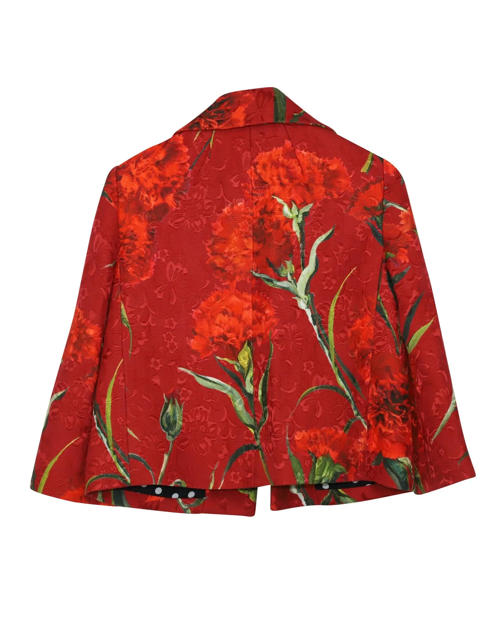 Dolce & Gabbana Floral Metallic Brocade Jacket in Red Cotton