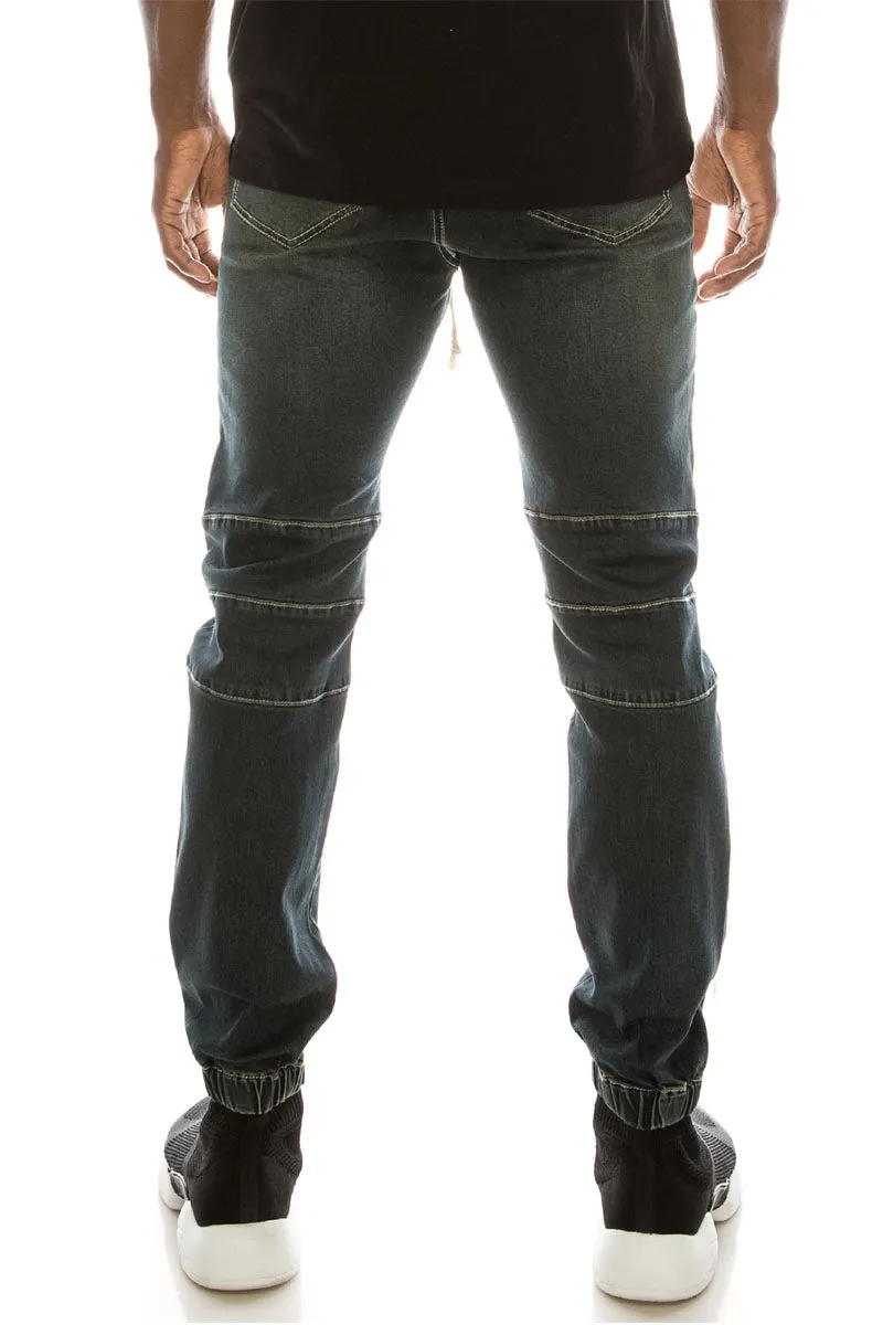 Essential Biker Denim Jogger Pants