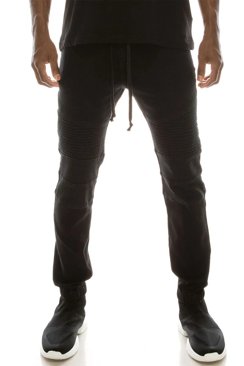 Essential Biker Denim Jogger Pants