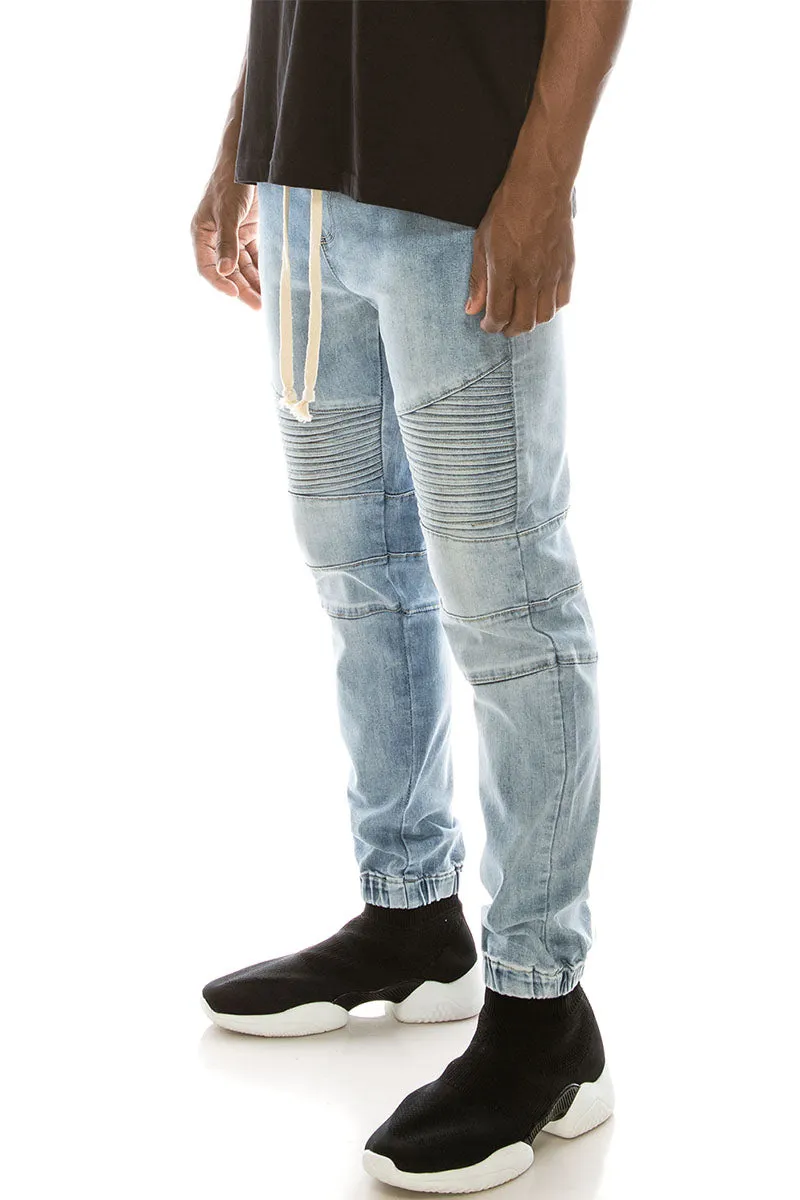 Essential Biker Denim Jogger Pants