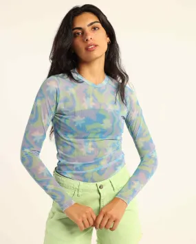 Glacier sky Mesh Top