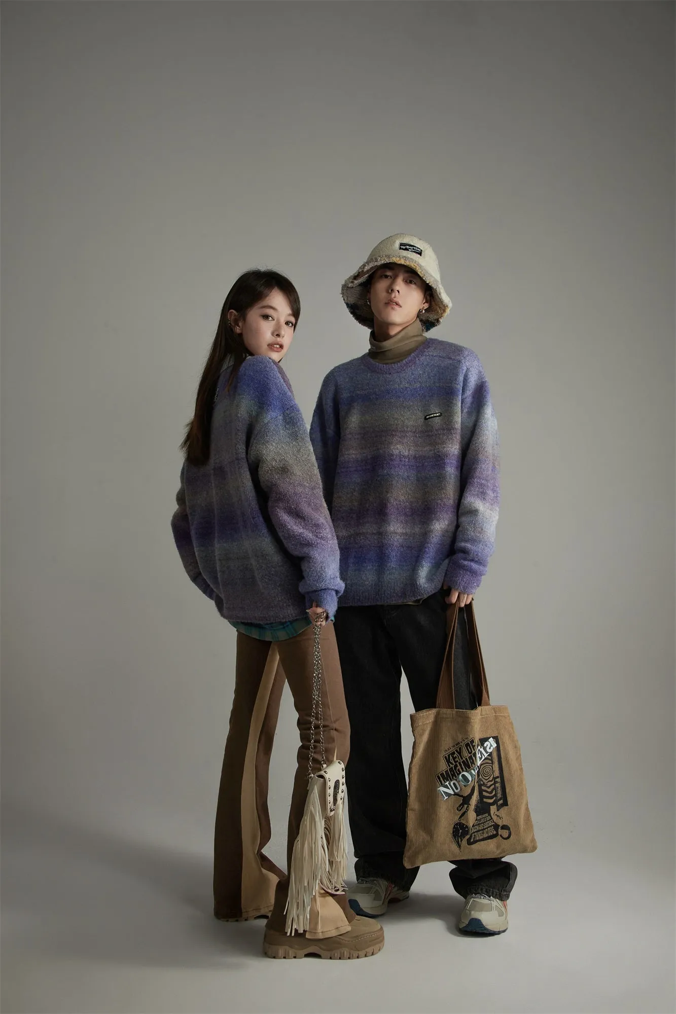 Gradient Stripe Knit Sweater