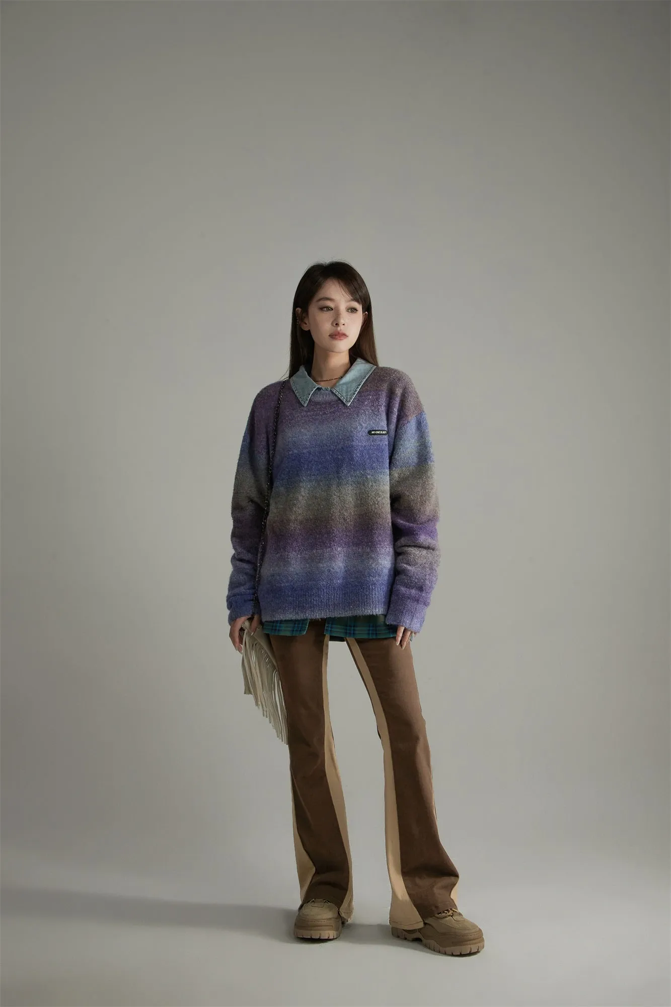 Gradient Stripe Knit Sweater