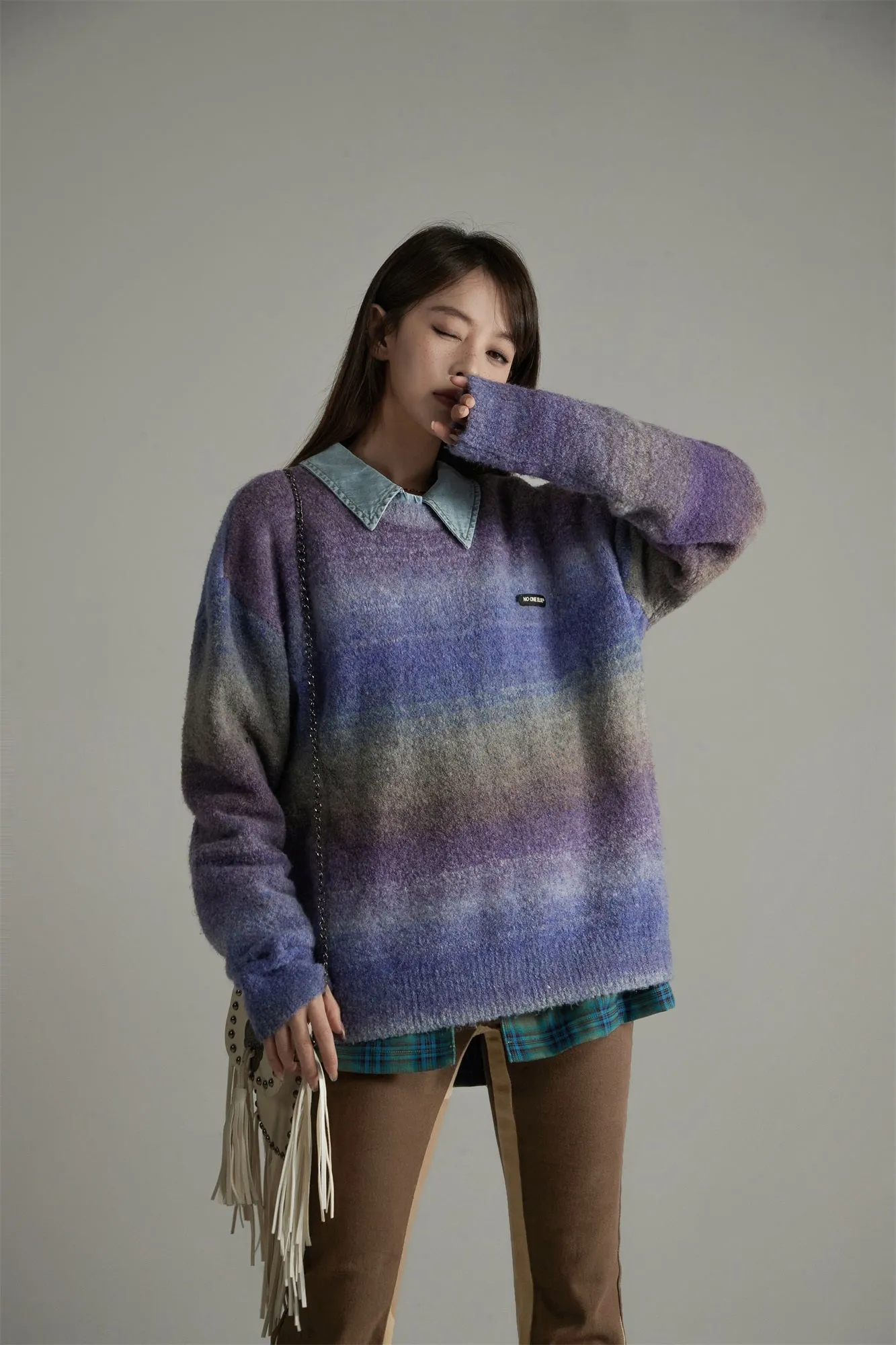 Gradient Stripe Knit Sweater