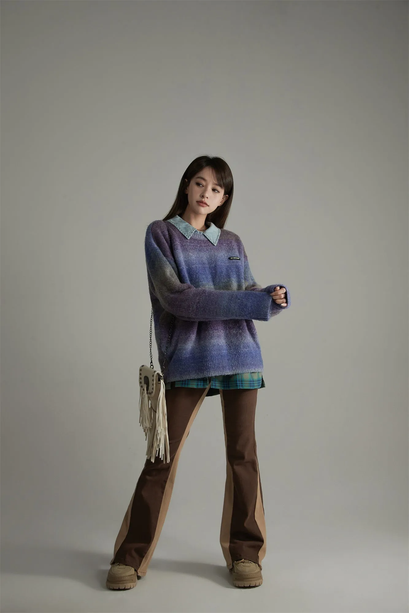 Gradient Stripe Knit Sweater