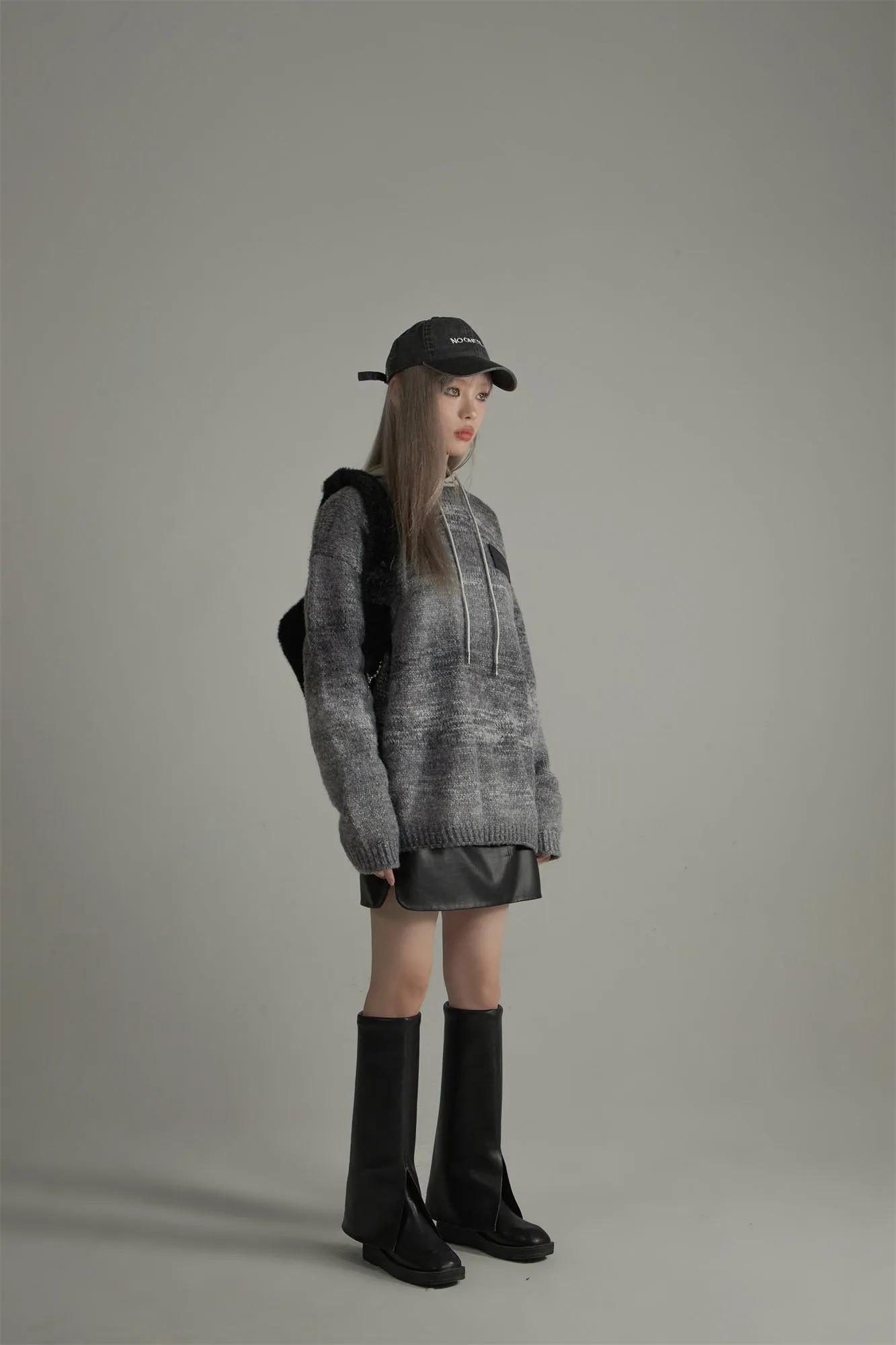 Grey Gradient Knit Sweater