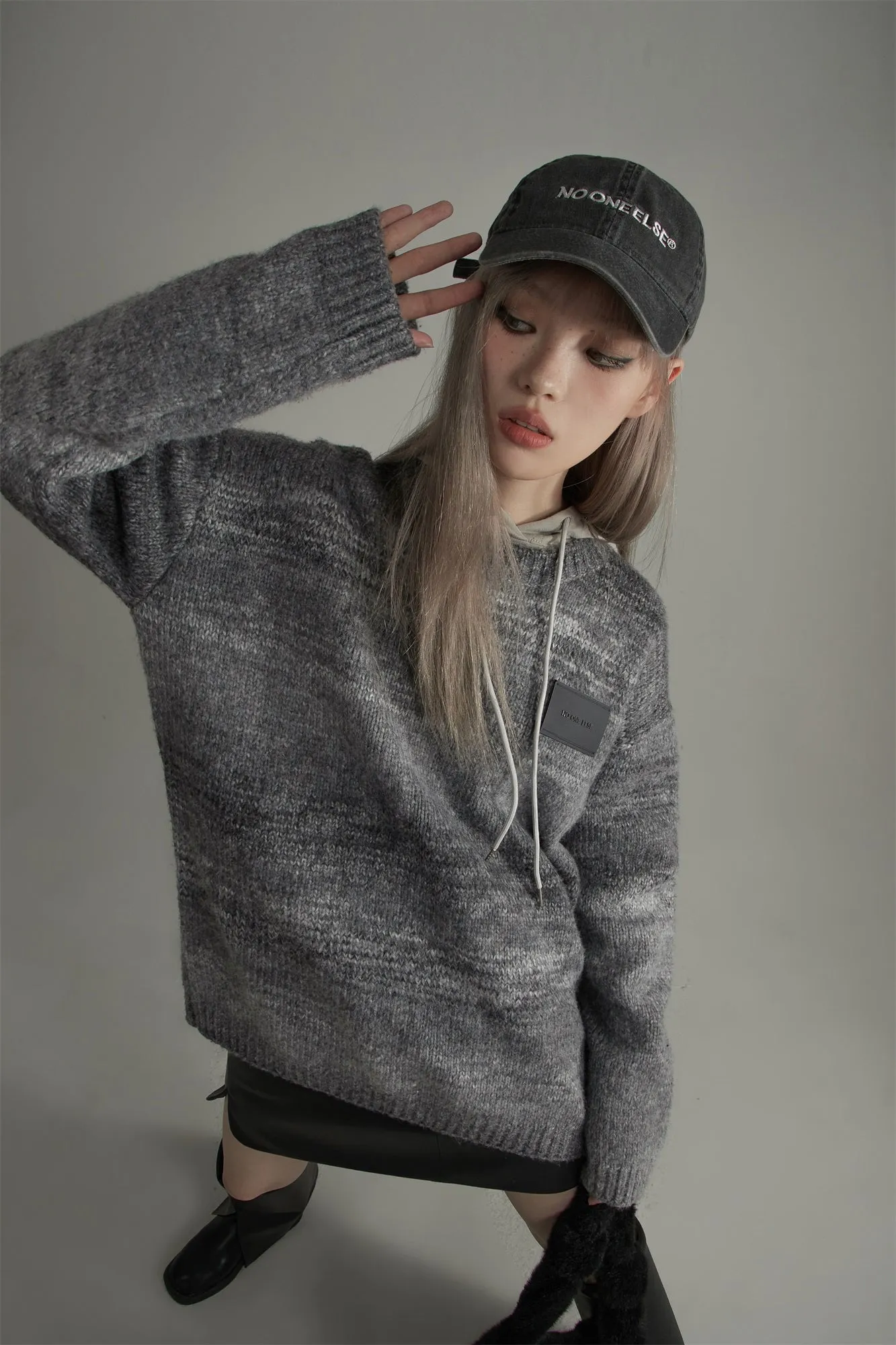 Grey Gradient Knit Sweater