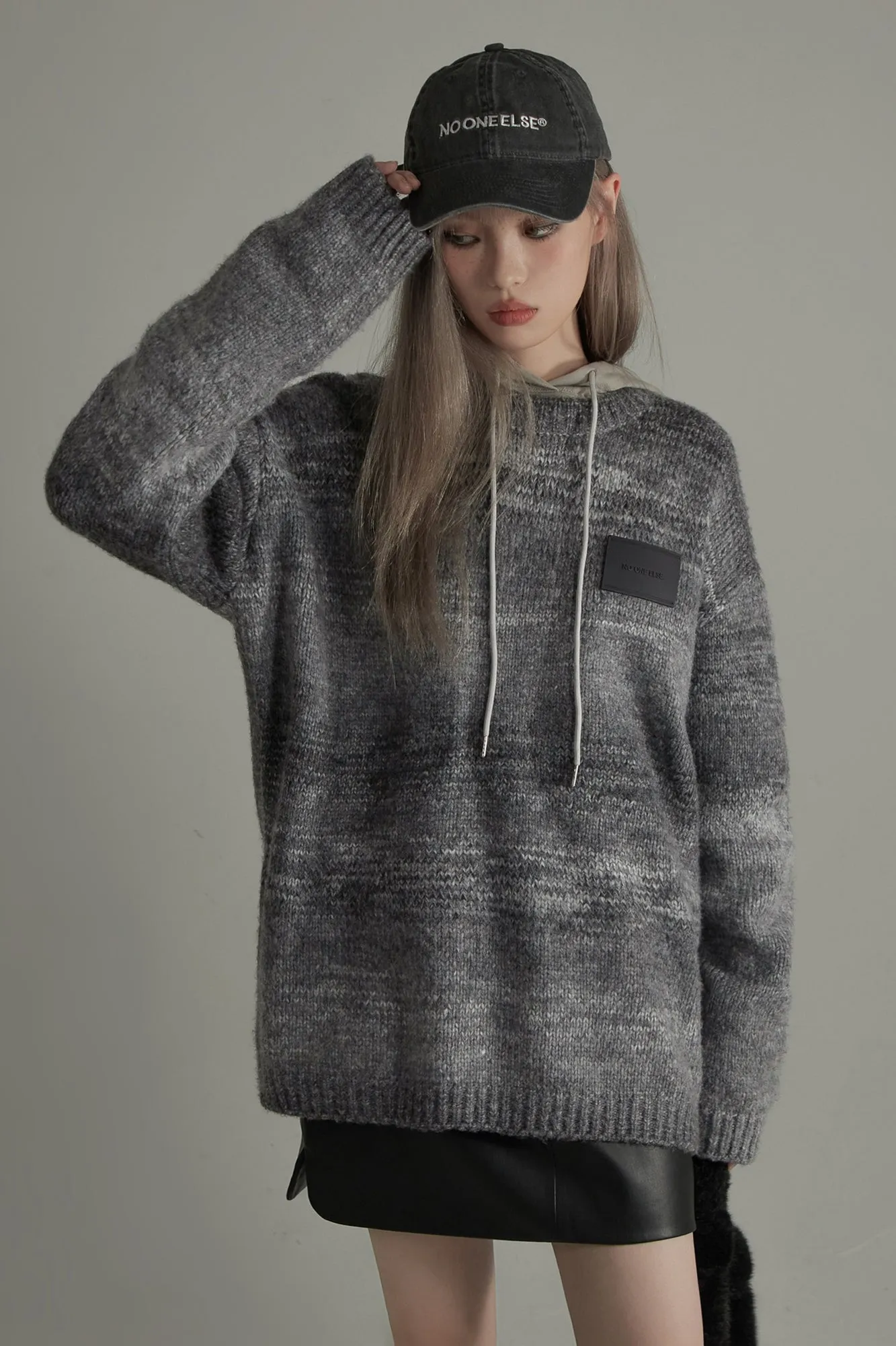 Grey Gradient Knit Sweater