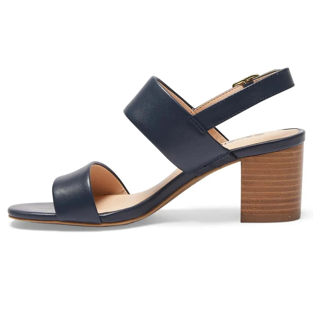 Hayley Heel in Navy Leather