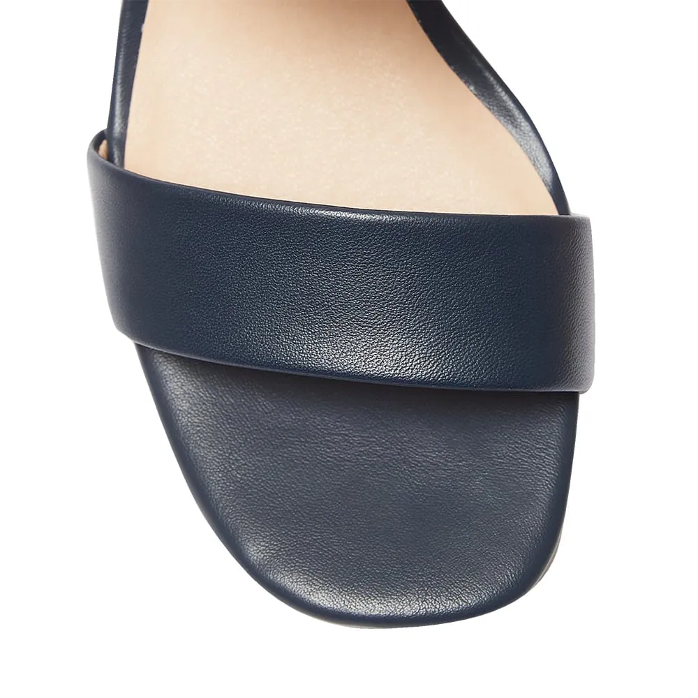 Hayley Heel in Navy Leather