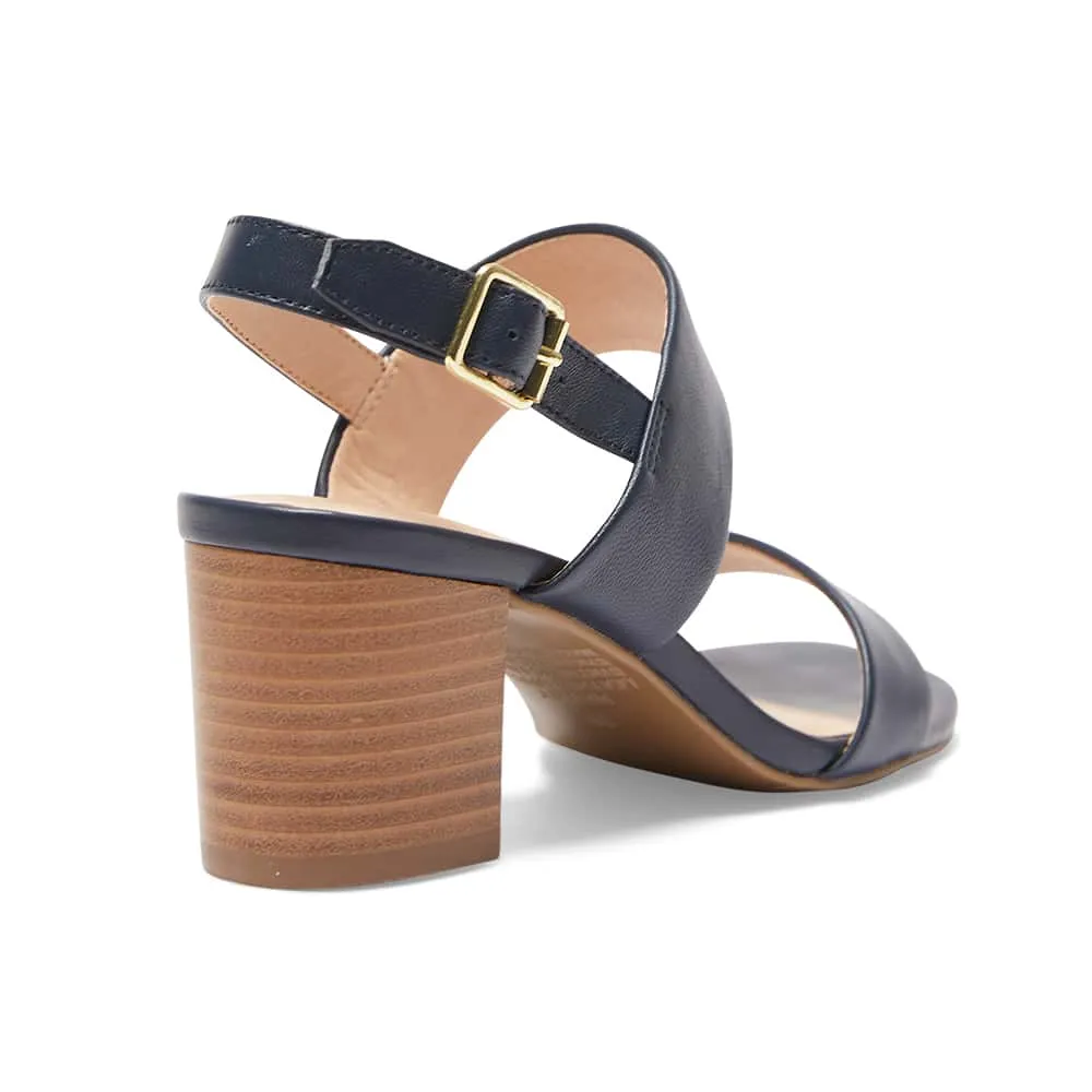 Hayley Heel in Navy Leather