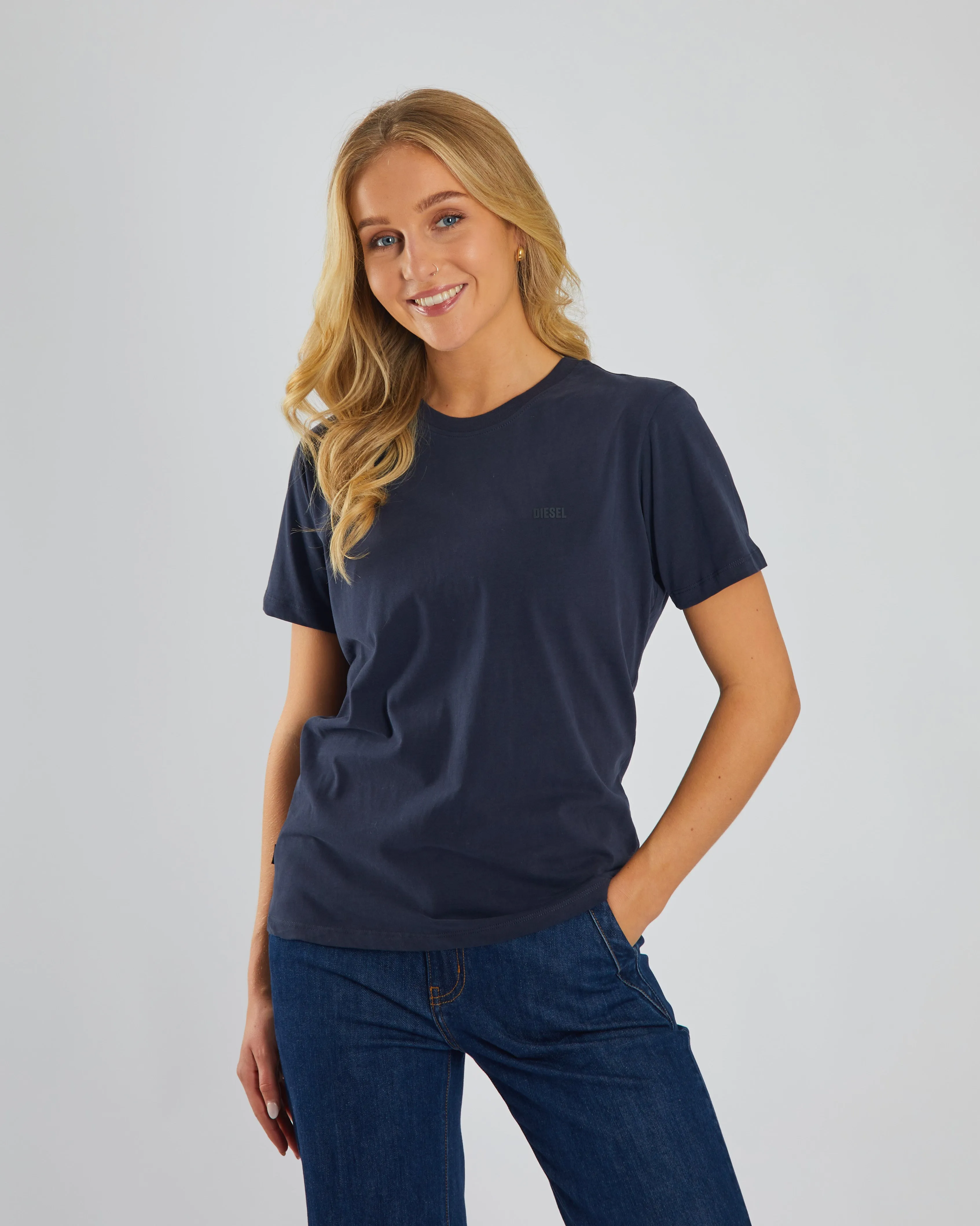 Jada Basic O Neck Navy Planet