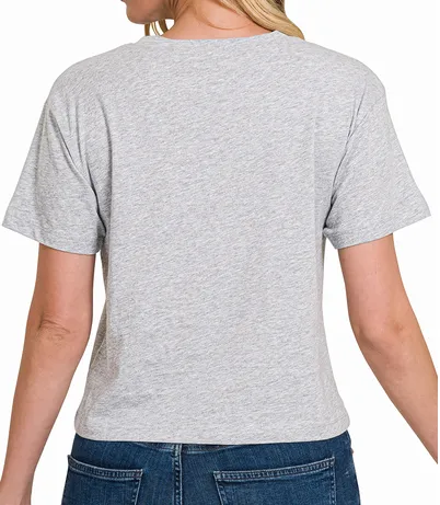 Just Relax Heather Grey Cotton Crew Neck Short Sleeve T-Shirt