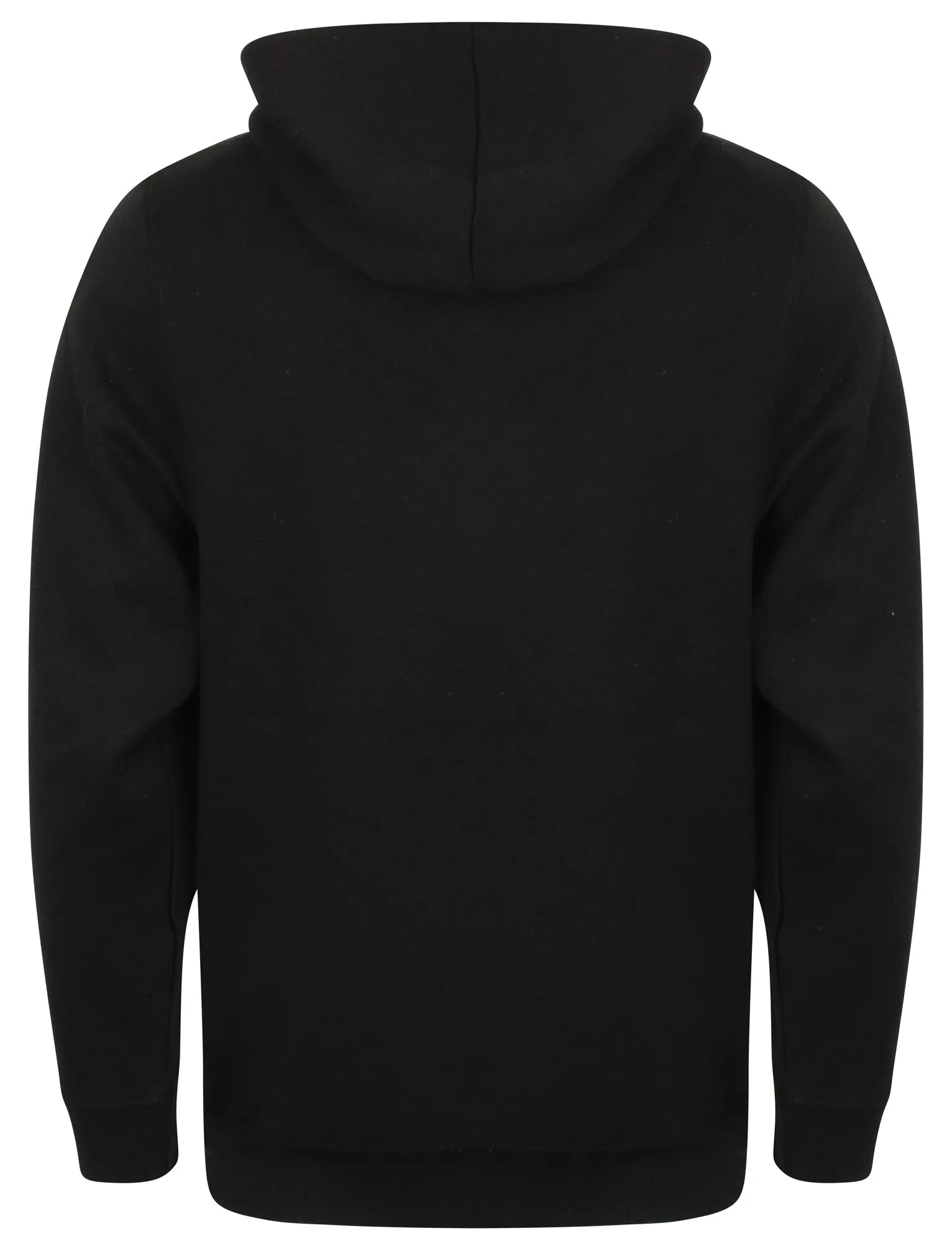 Kesler Brush Back Fleece Basic Zip Through Hoodie In Black