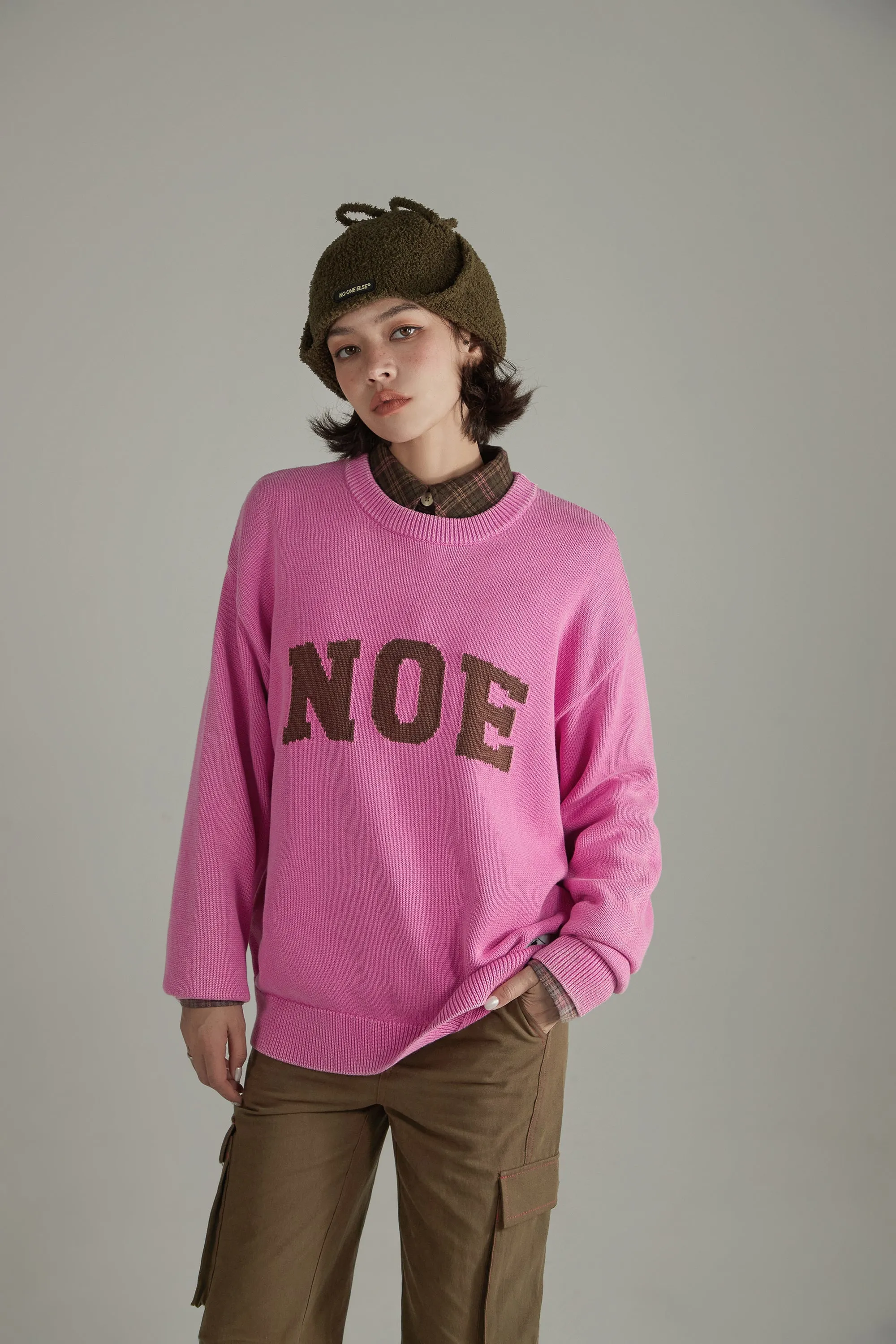 Lettering Loose Knit Sweater