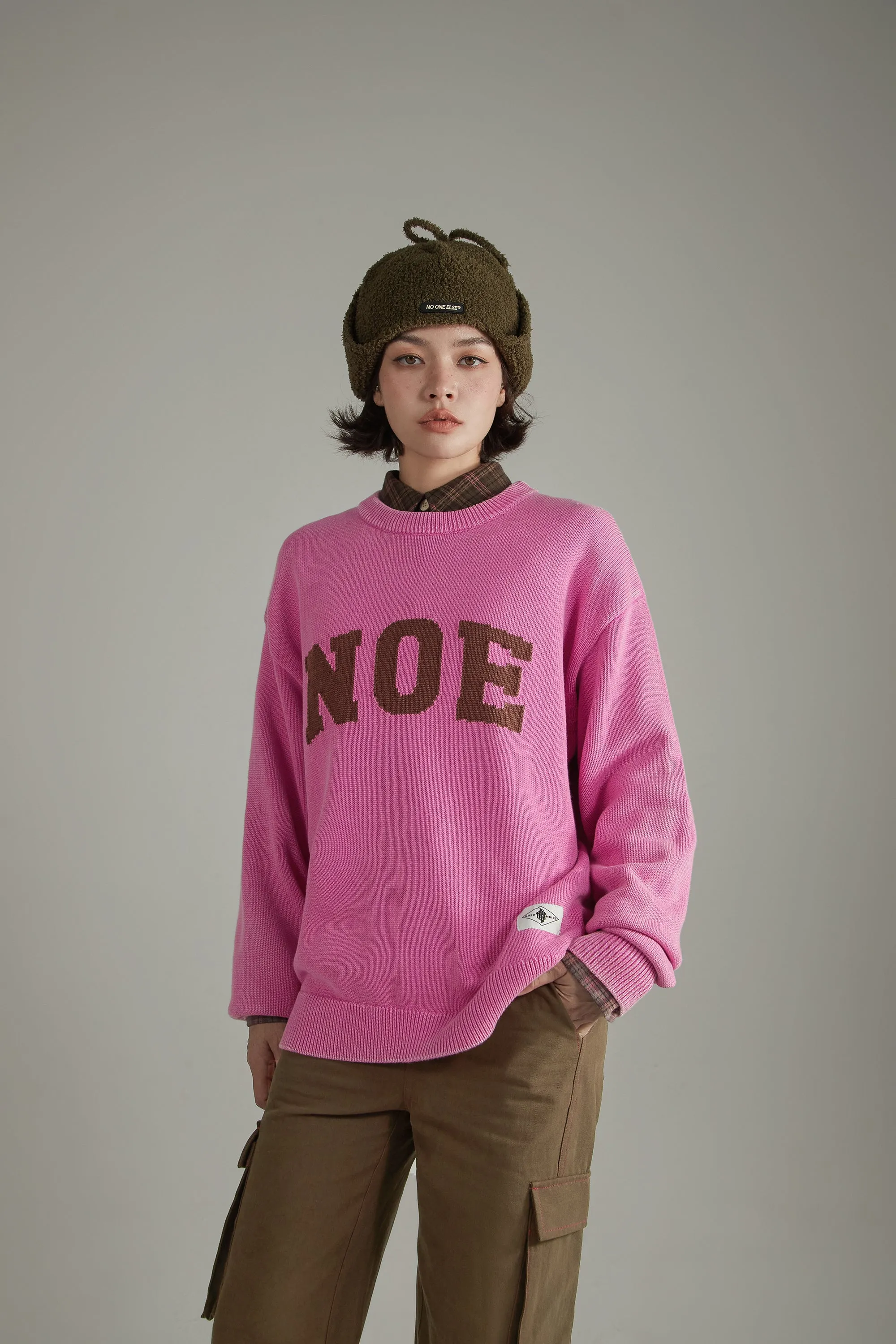 Lettering Loose Knit Sweater