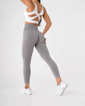 Light Grey Solid Seamless Leggings