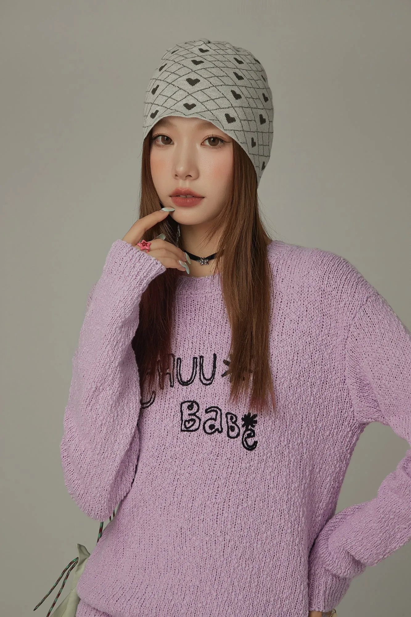 Macaron Color Logo Knit Sweater