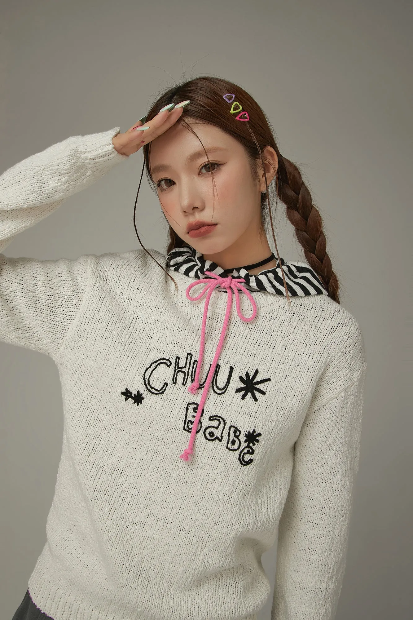 Macaron Color Logo Knit Sweater