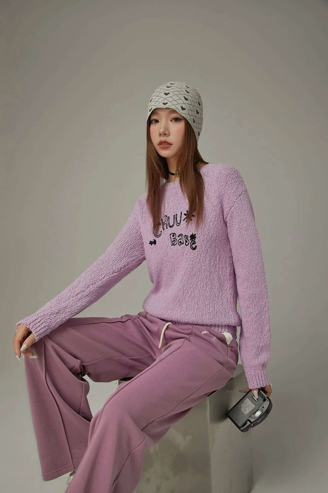 Macaron Color Logo Knit Sweater