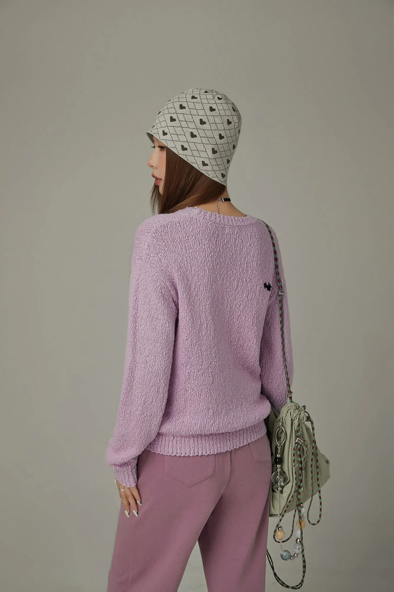 Macaron Color Logo Knit Sweater