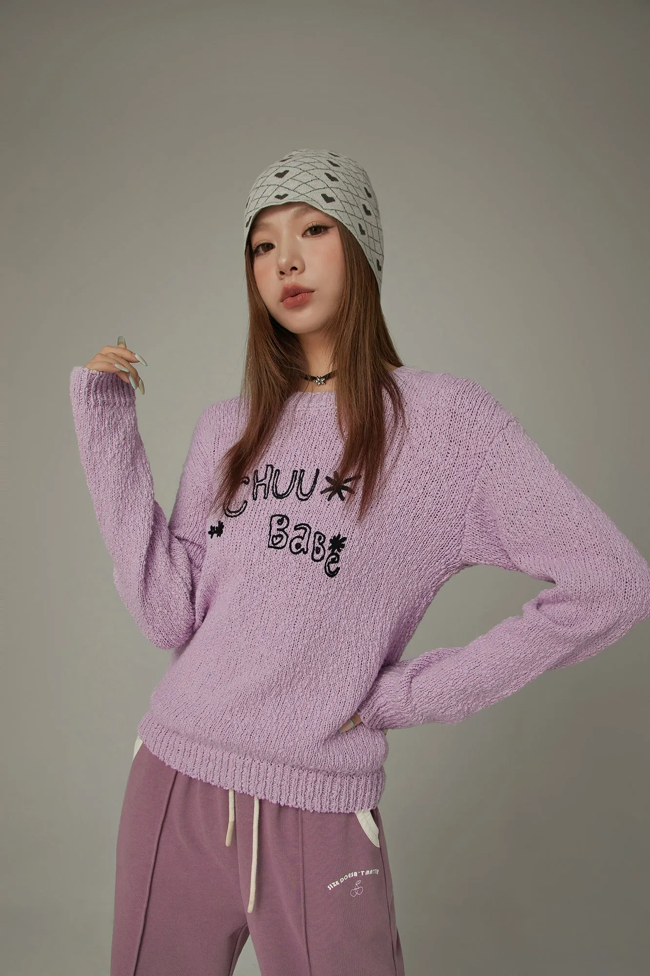 Macaron Color Logo Knit Sweater