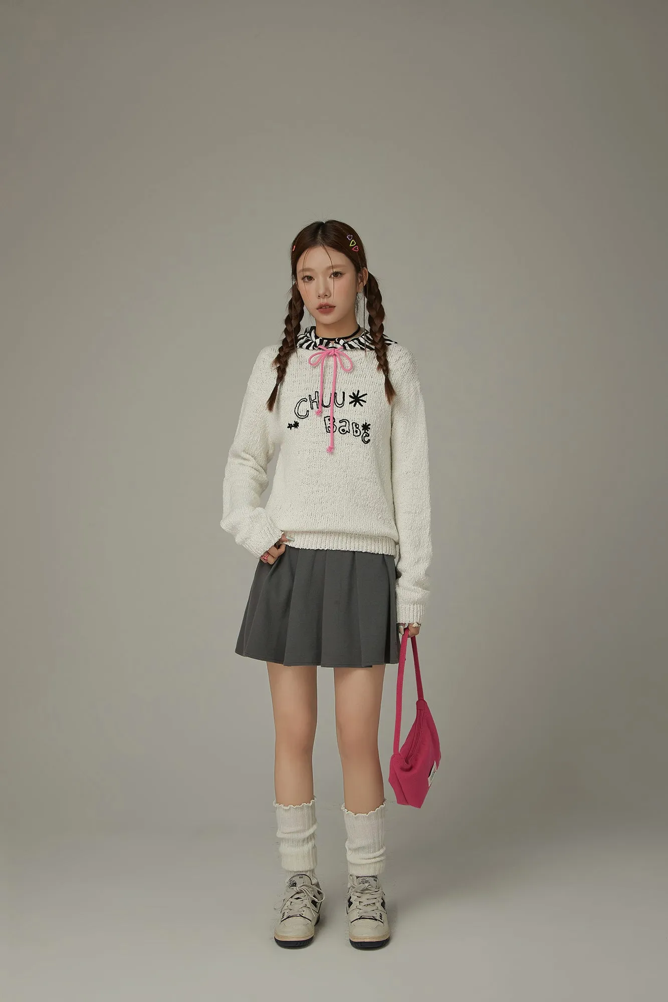 Macaron Color Logo Knit Sweater