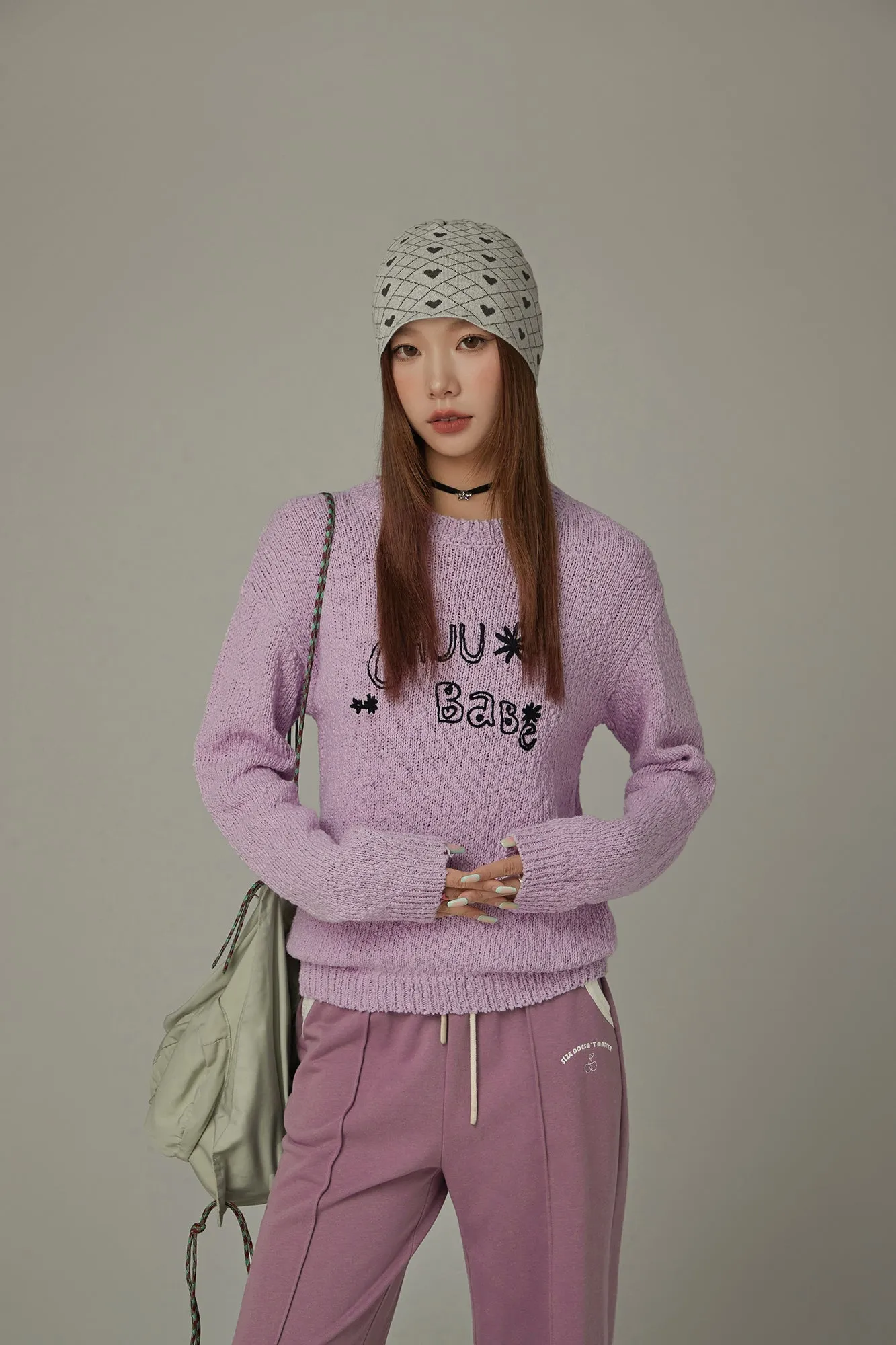 Macaron Color Logo Knit Sweater