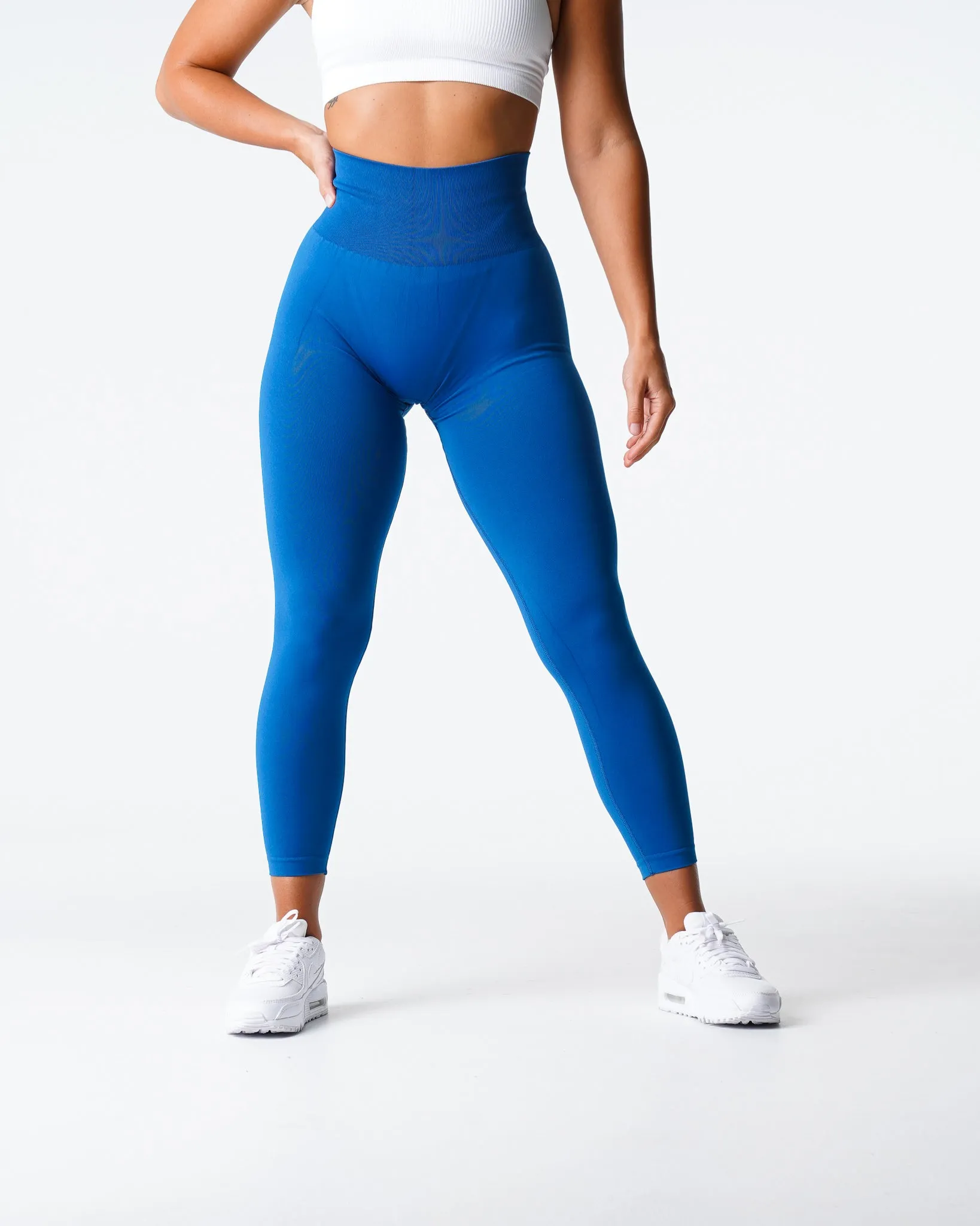 Midnight Blue Solid Seamless Leggings