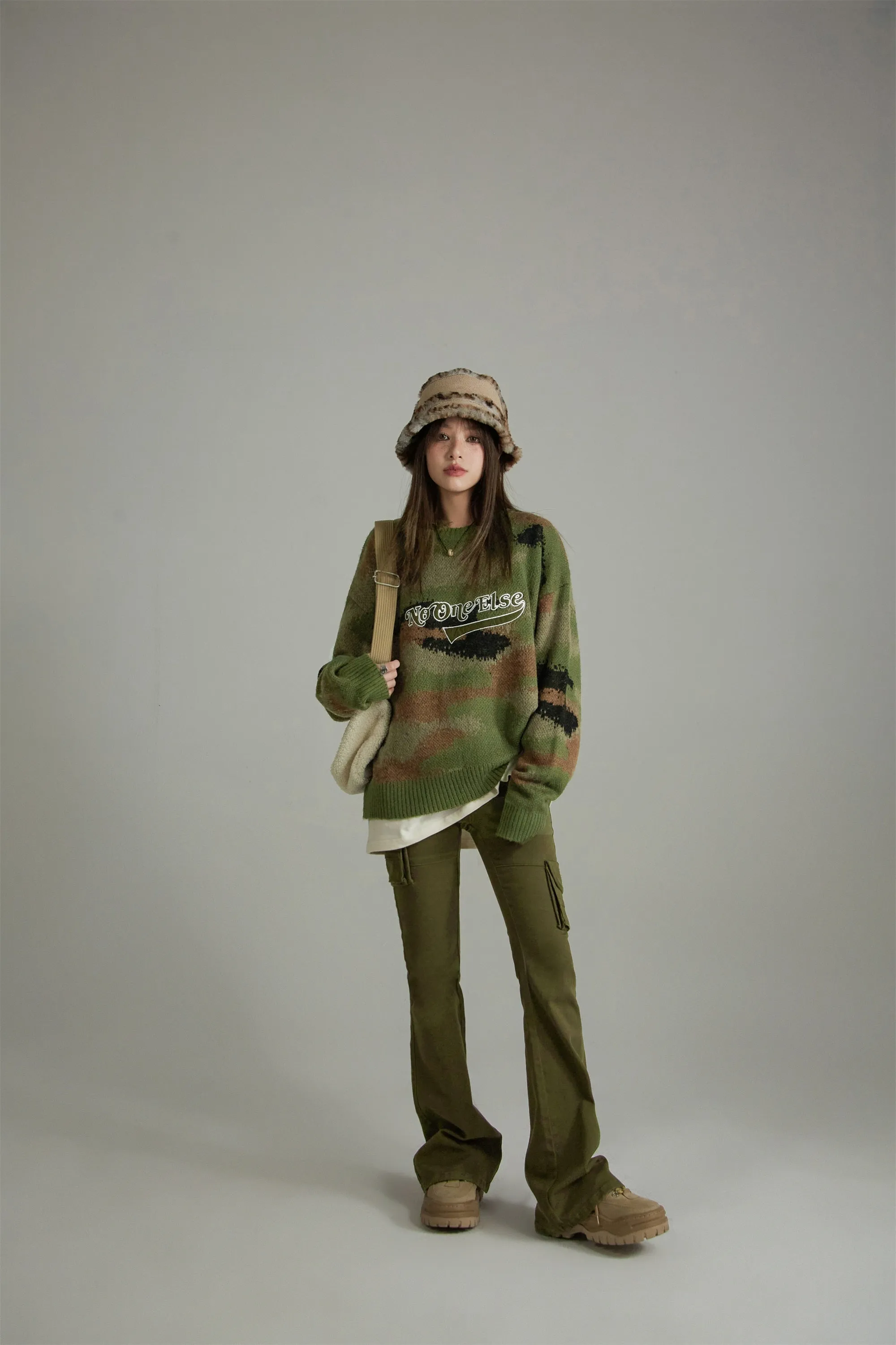 Noe Logo Camouflage Knit Sweater