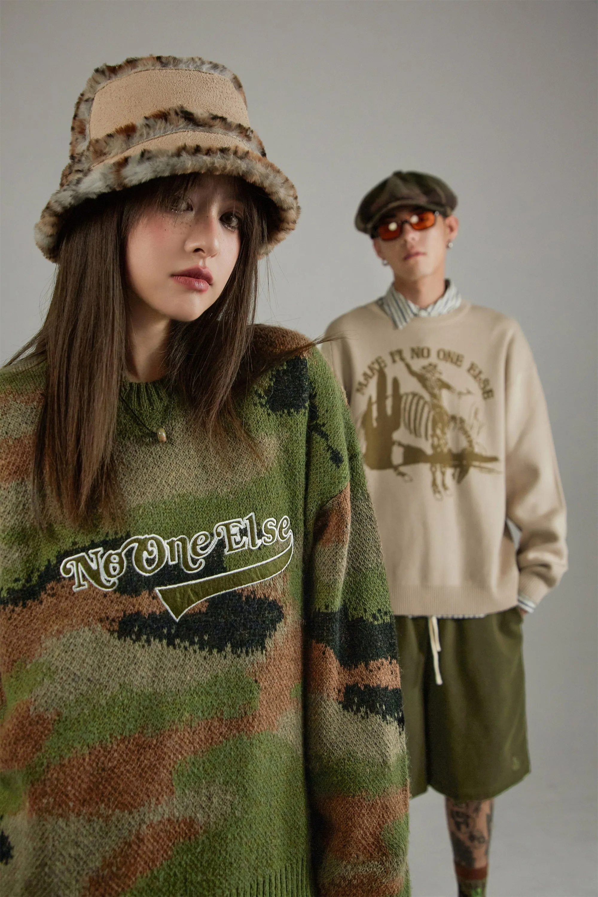 Noe Logo Camouflage Knit Sweater