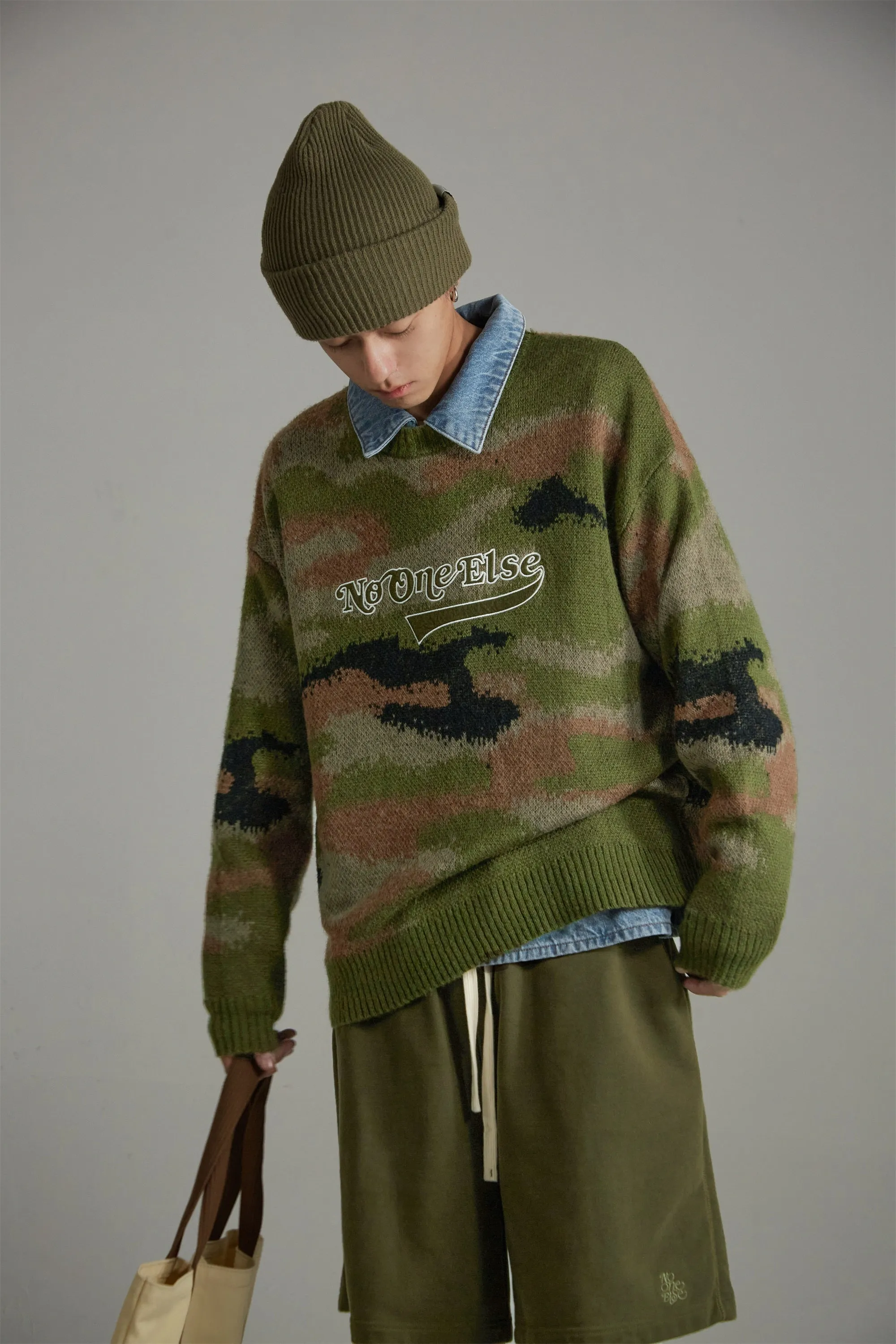 Noe Logo Camouflage Knit Sweater