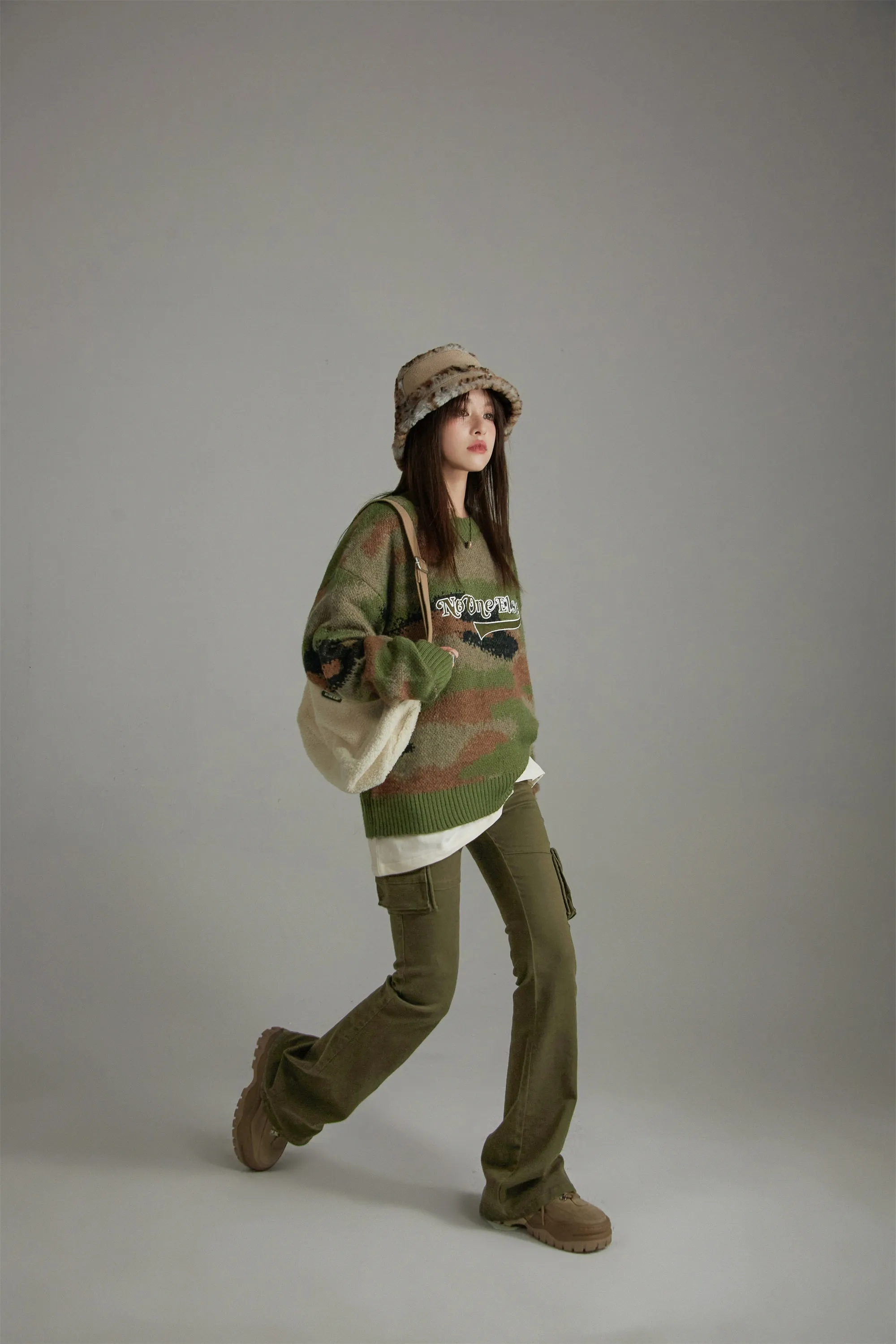 Noe Logo Camouflage Knit Sweater