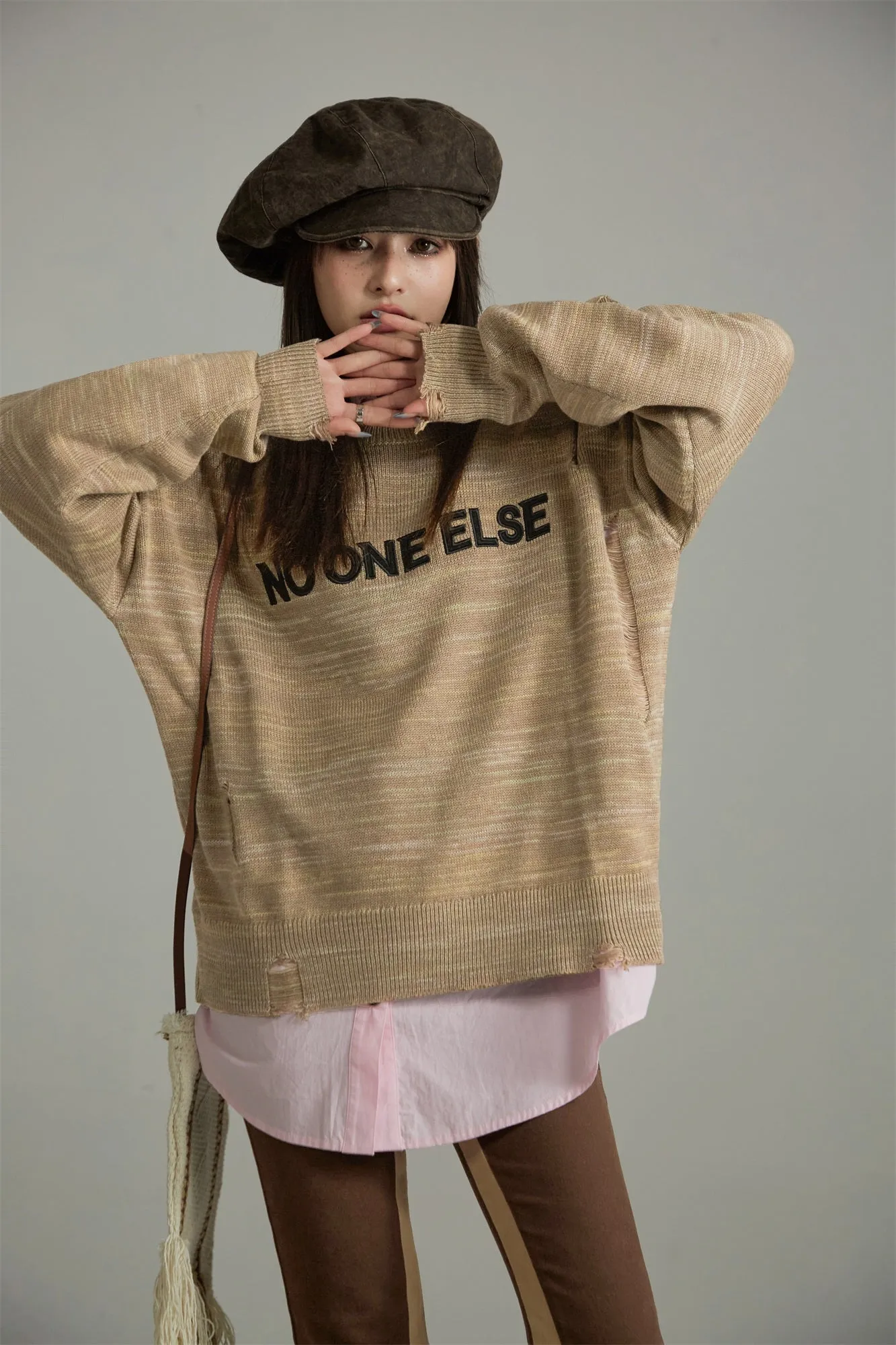 Noe Logo Loose Fit Knit Sweater