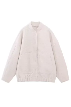 'Ophelia' Wool Effect Bomber Jacket (4 Colors)