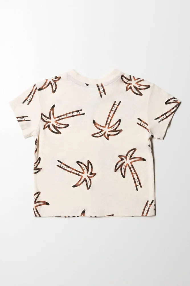 Palm T-Shirt Cream And Brown