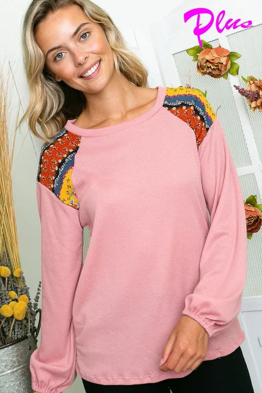 PLUS FLORAL DETAIL MIX MATCH TOP