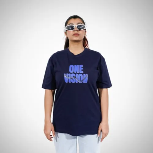 "One vision" Relaxed Blue T-Shirt By DemonWear for Her