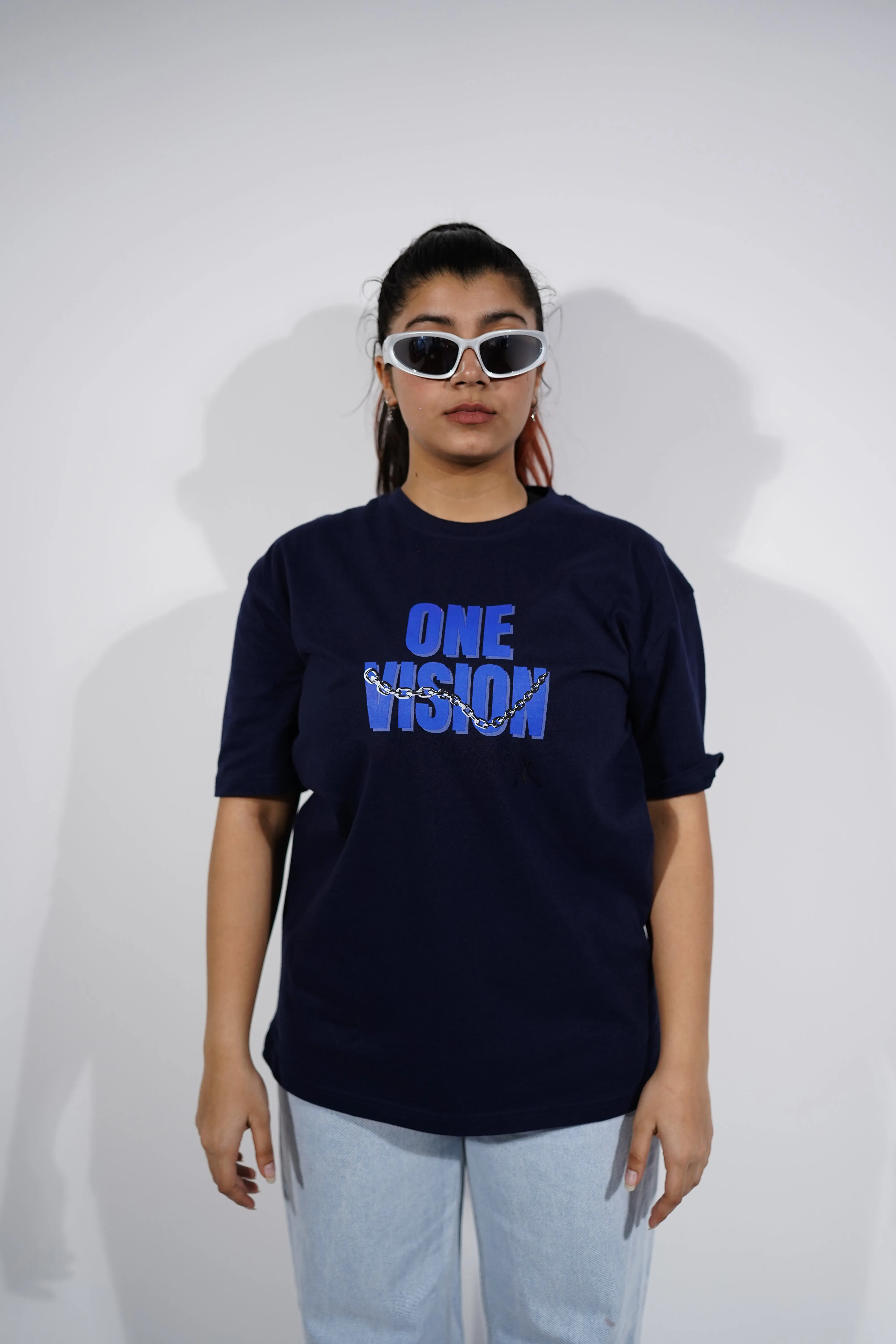 "One vision" Relaxed Blue T-Shirt By DemonWear for Her