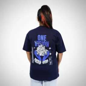 "One vision" Relaxed Blue T-Shirt By DemonWear for Her