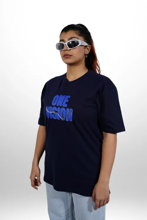 "One vision" Relaxed Blue T-Shirt By DemonWear for Her