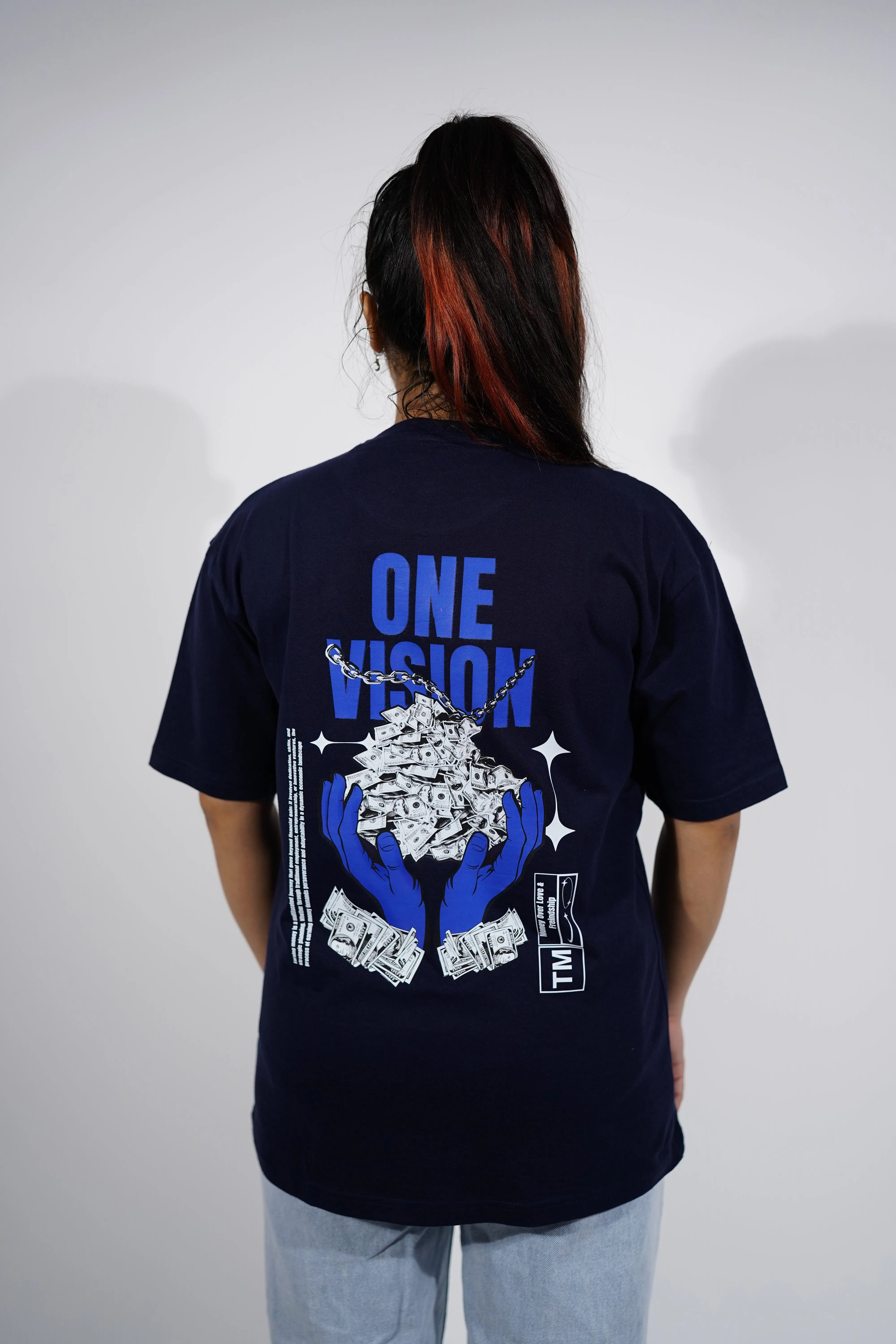 "One vision" Relaxed Blue T-Shirt By DemonWear for Her